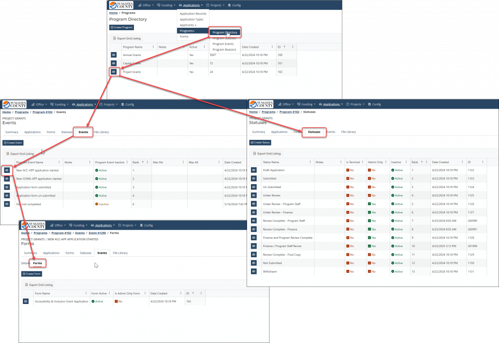 Screenshot of the Bridgeway Application, highlighting Program creation